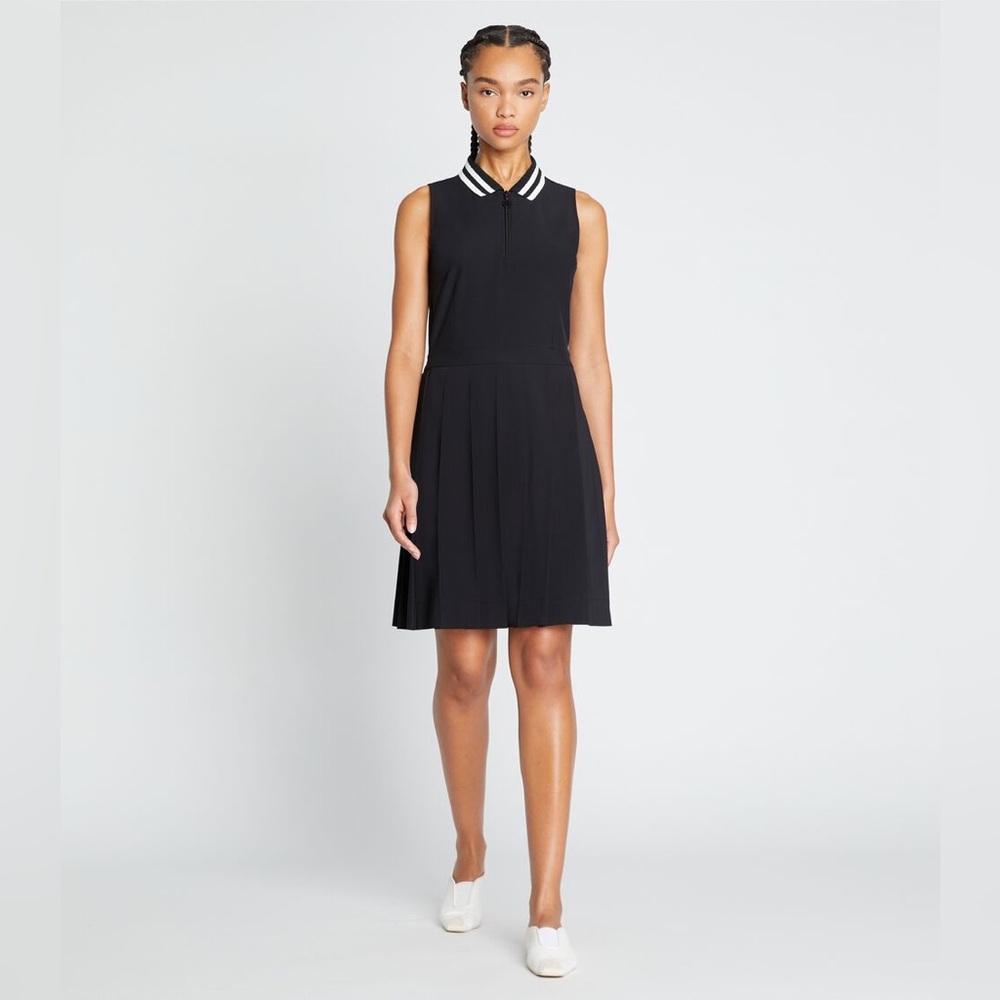 Tory Birch Golf ⛳️ Black Sleeveless Dress with Striped Collar - Picture 3 of 7